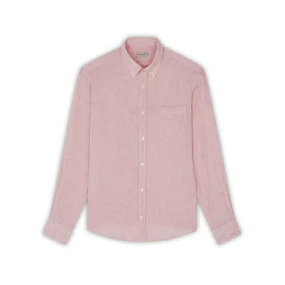 Paul & Shark Camicia In Lino Seersucker In Bianco Righe Arancio