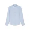 Paul & Shark Camicia In Lino Seersucker In Bianco Righe Azzurre