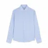Paul & Shark Camicia In Lino Seersucker Con Colletto Alla Francese In Bianco Righe Avio