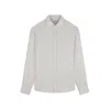 Paul & Shark Camicia In Lino Seersucker Con Colletto Alla Francese In Bianco Righe Beige