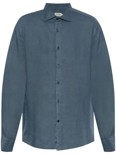 Paul & Shark Linen Shirt In Blue