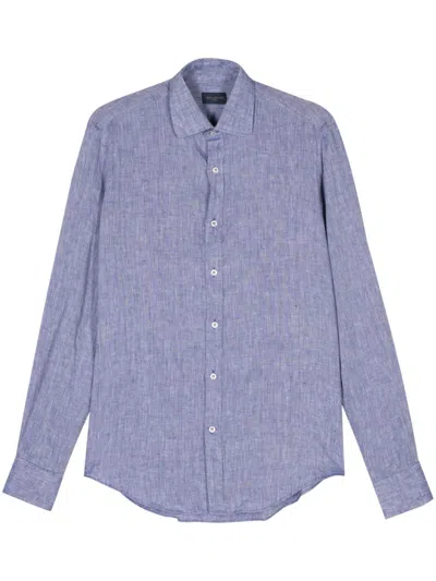 Paul & Shark Linen Shirt In Blue
