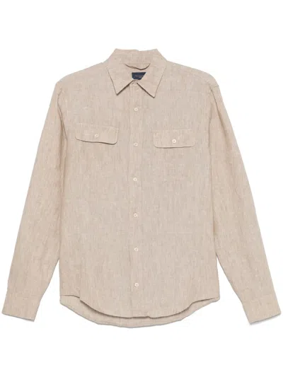 Paul & Shark Linen Shirt In Neutrals