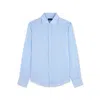 Paul & Shark Camicia In Lino Con Collo Alla Francese In Azzurro