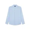 Paul & Shark Camicia In Lino Con Colletto Alla Coreana In Azzurro