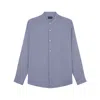 Paul & Shark Camicia In Lino Con Colletto Alla Coreana In Blu