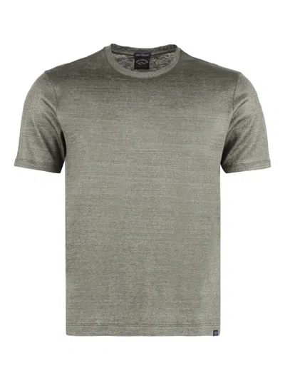 Paul & Shark Linen T-shirt In Green