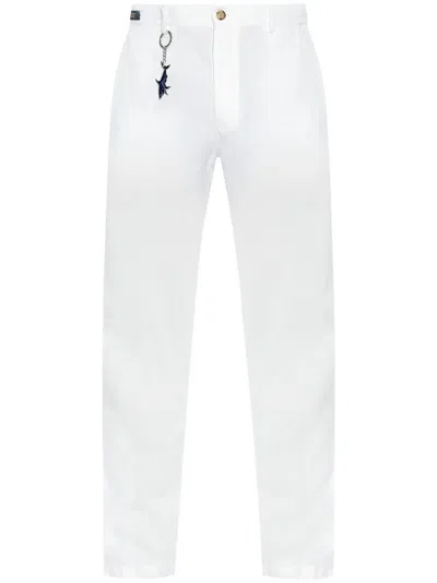 Paul & Shark Linen Trousers In Weiss