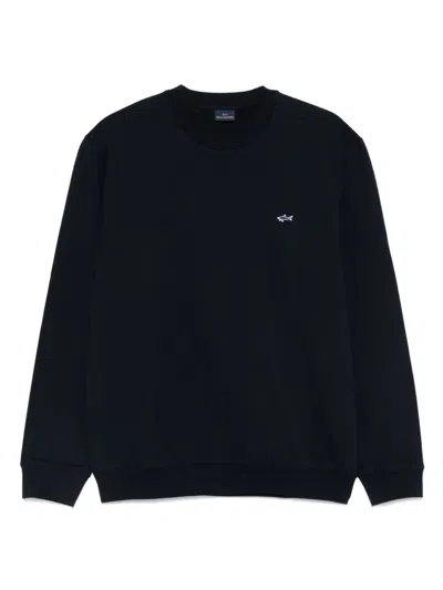 Paul & Shark Sweatshirt Mit Logo-applikation In Blau