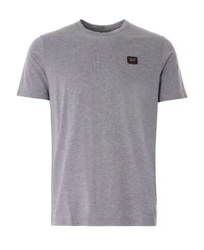 Paul & Shark Logo Decal T-shirt In Gray