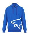 Paul & Shark Logo Details Hooded Hoodie In Blue