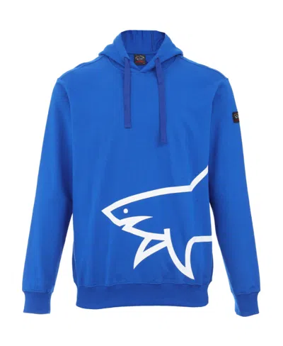Paul & Shark Logo Details Hooded Hoodie In Blue