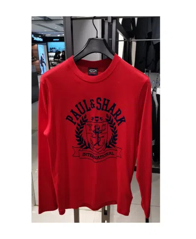 Paul & Shark Logo Details Long-sleeved T-shirt In Red