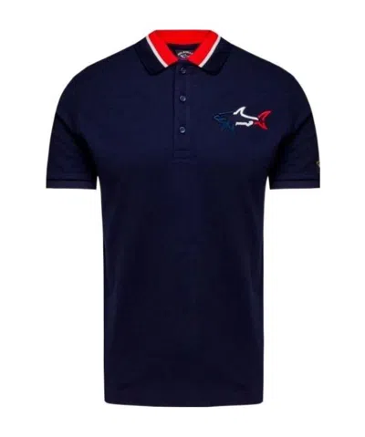 Paul & Shark Logo Details Polo Shirt In Black