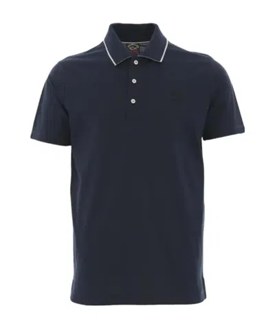 Paul & Shark Logo Details Polo Shirt In Black