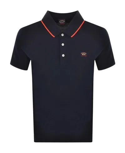 Paul & Shark Logo Details Polo Shirt In Blue