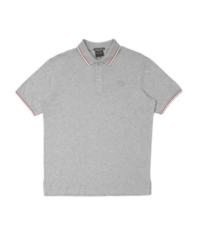 Paul & Shark Logo Details Polo Shirt In Gray