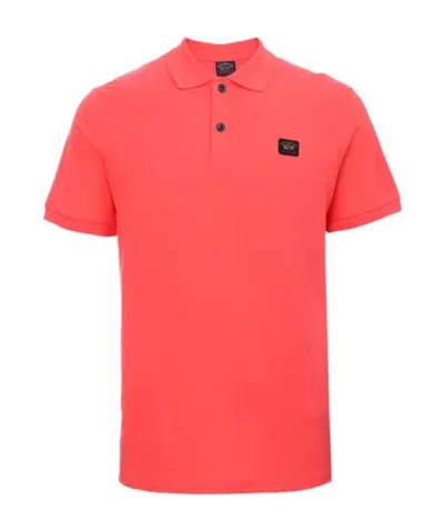 Paul & Shark Logo Details Polo Shirt In Orange