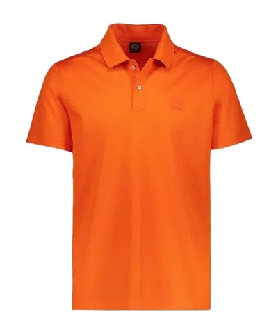 Paul & Shark Logo Details Polo Shirt In Orange