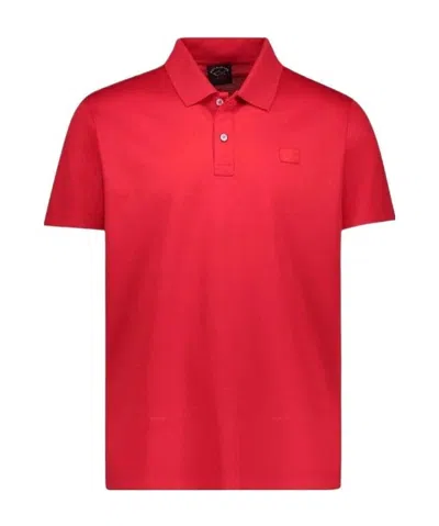 Paul & Shark Logo Details Polo Shirt In Red