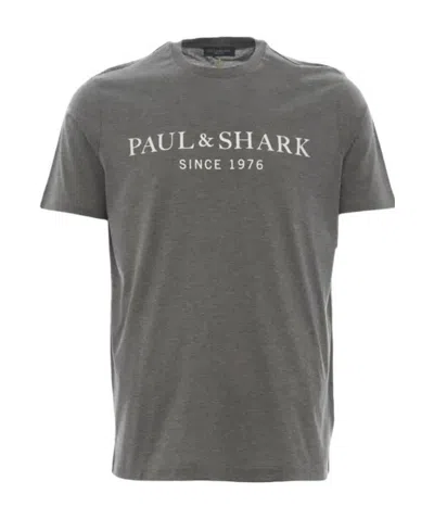 Paul & Shark Logo Details T-shirt In Gray