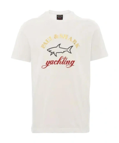 Paul & Shark Logo Details T-shirt In White