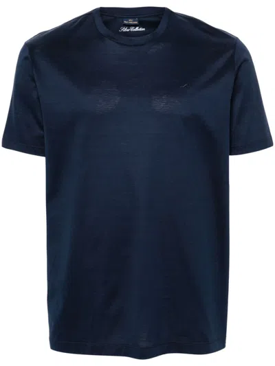 Paul & Shark Logo-embroidered Cotton T-shirt In Blue