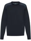 Paul & Shark Maglia Girocollo In Fresco Cotone Con Dettagli In Denim In Blau