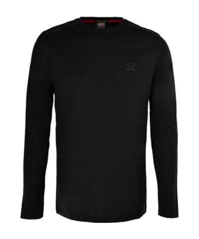 Paul & Shark Logo Embroidered Long-sleeved T-shirt In Black