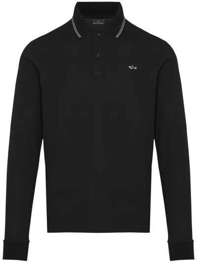 Paul & Shark Logo-embroidered Polo Shirt In Black