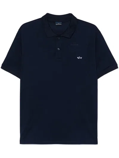 Paul & Shark Logo-embroidered Polo Shirt In Blue