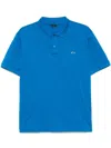 Paul & Shark Cotton Polo With Logo Patch In Blue
