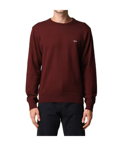 Paul & Shark Logo Embroidered Pullover In Brown
