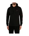 Paul & Shark Logo-embroidered Shark Print Hoodie In Black