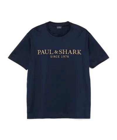 Paul & Shark Logo-embroidered T-shirt In Black