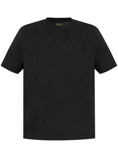 Paul & Shark Logo-embroidered T-shirt In Schwarz