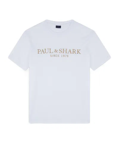 Paul & Shark Logo-embroidered T-shirt In White