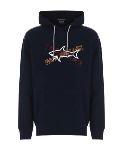Paul & Shark Logo Hooded Sweater In Black