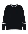 Paul & Shark Crew Neck Sweater Contrast Stripe Detail In Blue