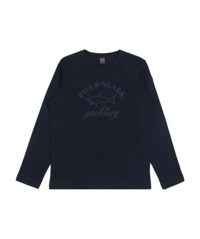 Paul & Shark Logo Long-sleeved T-shirt In Black