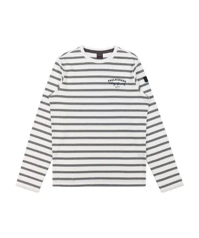 Paul & Shark Logo Long-sleeved T-shirt In White