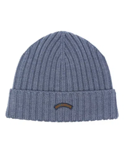 Paul & Shark Logo-patch Beanie In Blue