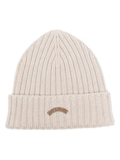 Paul & Shark Logo-patch Beanie In Neutrals