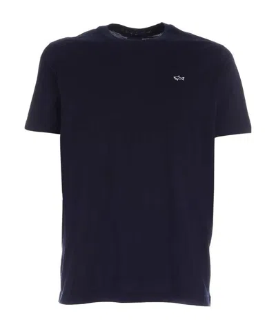 Paul & Shark Logo Patch Cotton T-shirt In Black