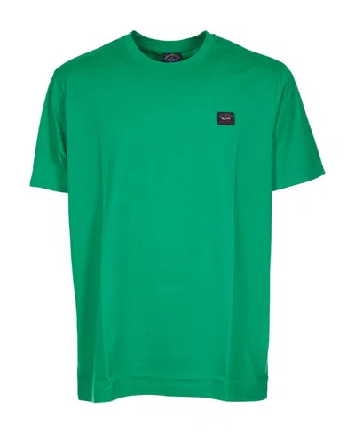 Paul & Shark Logo-patch Crew Neck T-shirt In Green