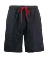 Paul & Shark Logo-patch Drawstring Swim Shorts In Black