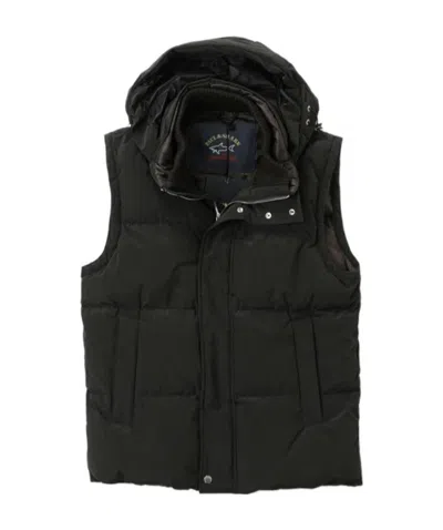 Paul & Shark Logo Patch Hooded Down Jacket In Black