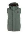 Paul & Shark Logo Patch Hooded Down Jacket In Gray