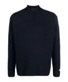 Paul & Shark Zip Collar Wool Sweater In Blue