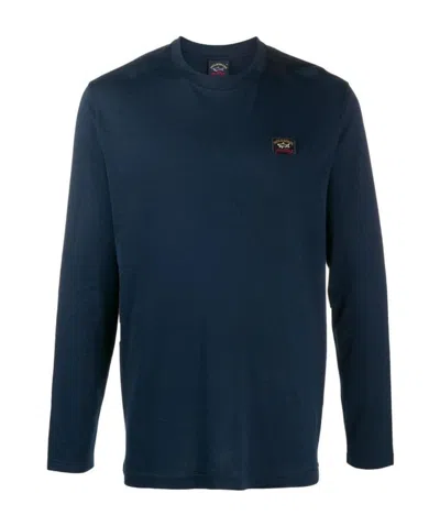 Paul & Shark Logo Patch Long-sleeve Top In Black